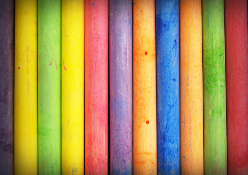 Colorful Chalk in a row