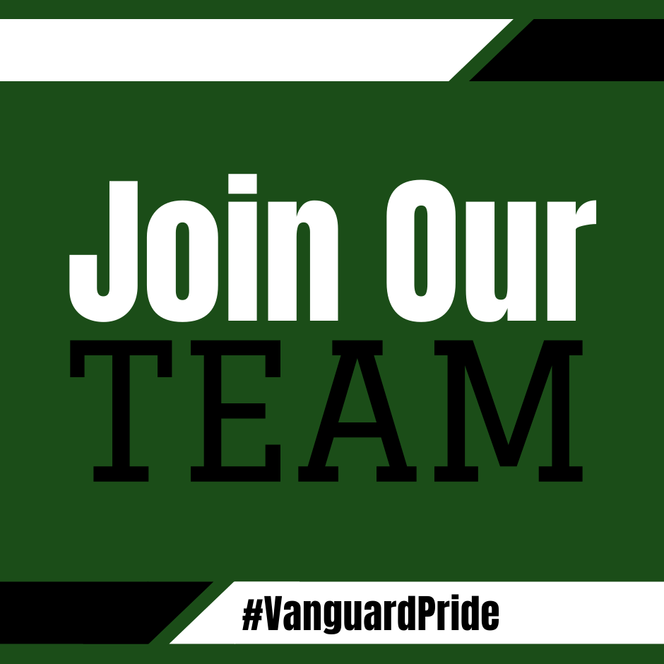 Graphic that states Join Our Team with #VanguardPride hashtag