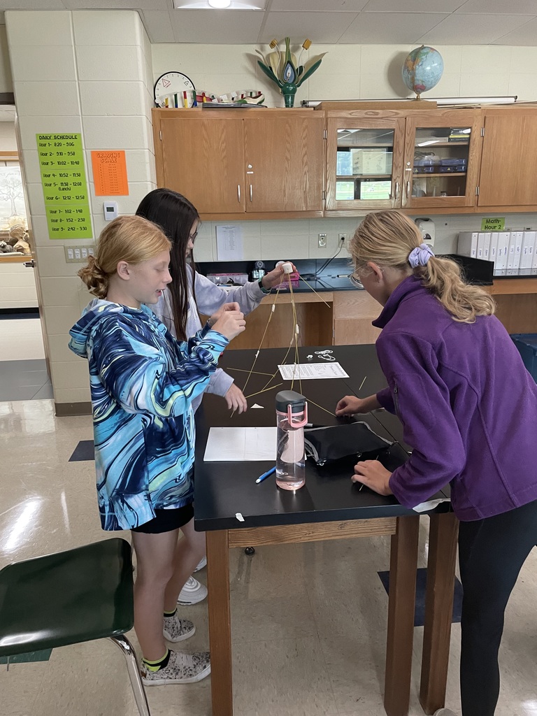 Students making structure