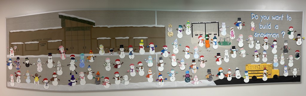 Elementary school snowman scene